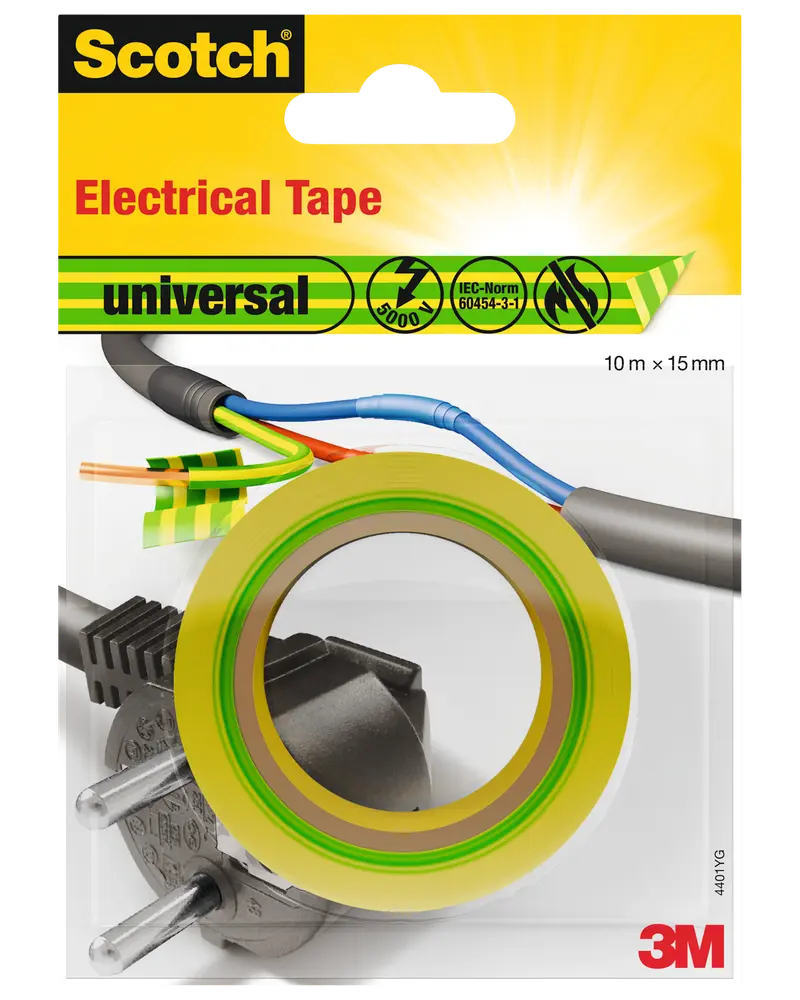 Scotch® Isoleringstape 10 meter x 15 mm -  Grøn/Gul