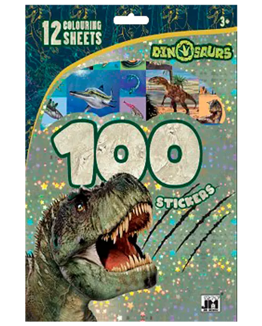 Aktivitetshæfte 100 stickers - dinosaurer