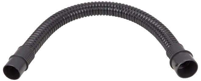 Fleksibel sort, rillet støvsugerslange med glatte endestykker til nem montering på støvsuger eller tilbehør. Fremstillet i holdbar plast, egnet til våd- eller tørbrug.
