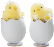 Påskekylling Æggeskal H. 10 cm 2-pak