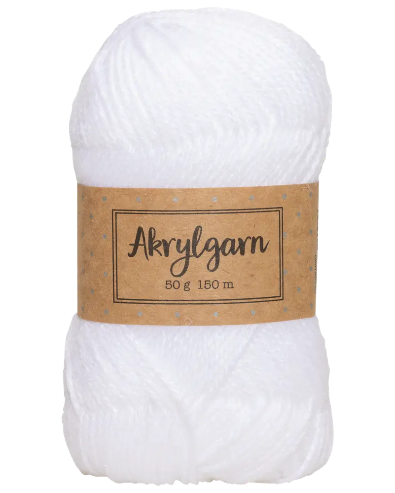 Akrylgarn 50 g optisk vit