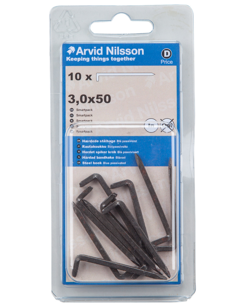 Arvid Nilsson Stålhage hærdet Ø3 x 50 mm 10pk