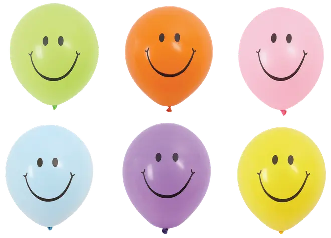 Balloner 25 cm 6-pak - Smiley