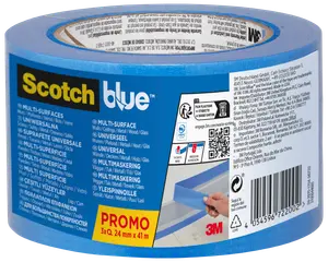 ScotchBlue™ Afdækningstape - 24 mm x 41 meter - 3 ruller
