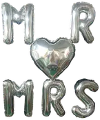 Folieballon 40 cm Mr&Mrs - Sølv