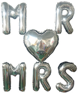 Folieballong 40 cm silver -  Mr&Mrs