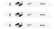 Tre Mitsutomo metallsågblad, 150x19mm, 14 TPI, BIM-material, vita, för kapning av metall, passar till tigersågar.
