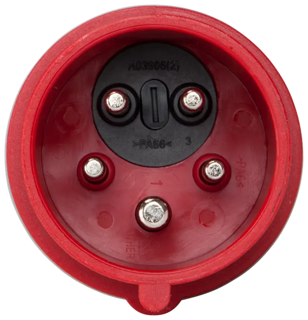 Rød plastikkop med hvid kant, set ovenfra. Holdbar og genanvendelig, perfekt til fester eller uformelle sammenkomster. Klassisk design, nem at holde om.