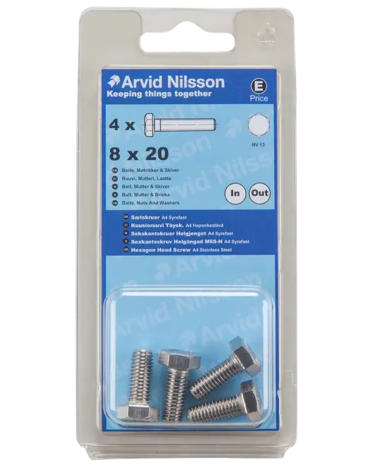 SEXKANTSSKRUV A4 M8X20 4 ST