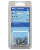 Arvid Nilsson Sætskrue A4 M8 x 20 mm 4-pak