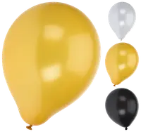 Ballonger guld/svart/vit 10 st