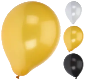 Ballonger guld/svart/vit 10 st