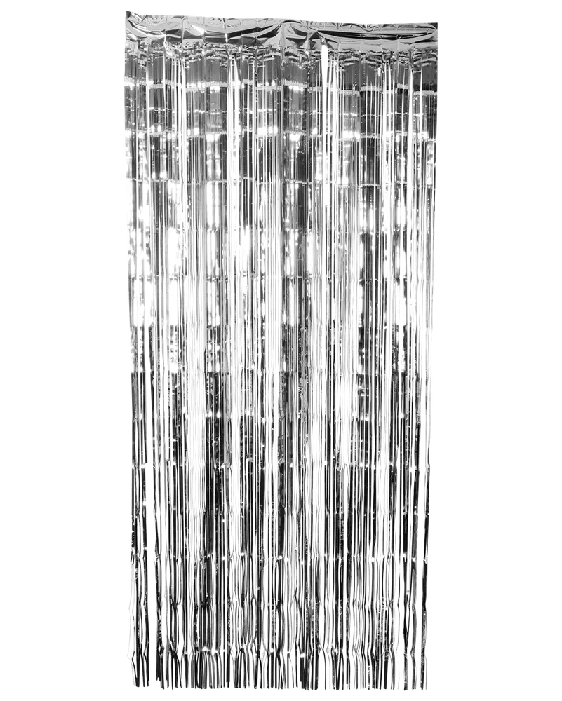 Glitterdraperi 90 x 250 cm - silver