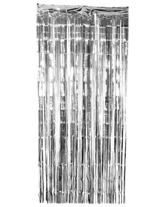 Glitterdraperi 90 x 250 cm - silver