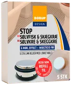 Borup Design limfælde mod sølvfisk og skægkræ, 5 stk. Indeholder limfælder med lokketablet, uden insekticid, 6 måneders effekt. Kan bruges som refill.