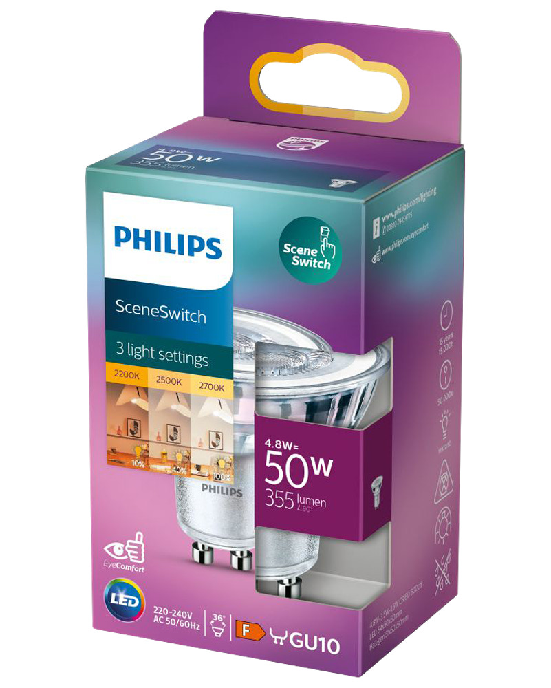 PHILIPS LED-pære SceneSwitch GU10 - 3 step