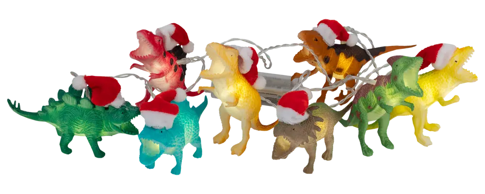 Ljusslinga med 8 dinosaurier