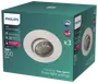 Philips LED indbygget spotlys, 3-pak, 5W, 500 lumen, hvid, SceneSwitch med tre lysindstillinger, nem tilslutning, giver varmt hvidt lys, velegnet til loftmontering.