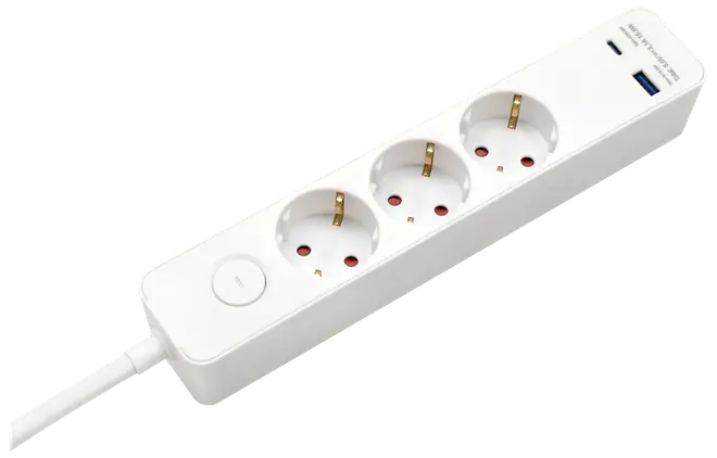 3 stikdåse med USB og afbryder