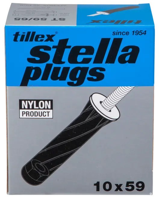 Tillex Plugs pan 5 x 65 mm - sort 25-pak