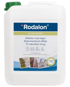 Rodalon Algefjerner, 5-liters plastdunk med grønt låg, til udendørs brug på murværk, træværk og havemøbler. Klar til brug, effektiv mod alger, dokumenteret effekt.