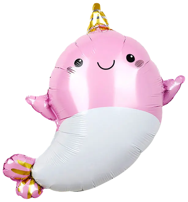 Folieballon 57 cm - Lyserød hval