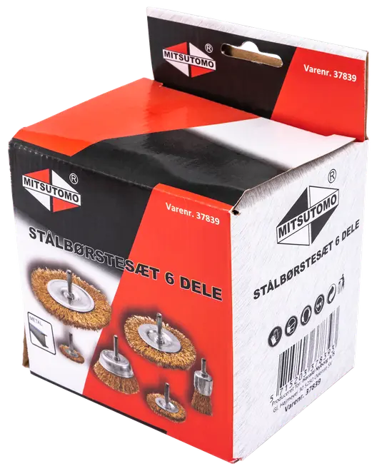 Mitsutomo Stålbørstesæt 6 dele
