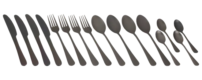Bestiksæt 16 dele - mat sort