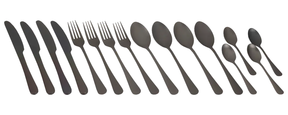 Bestickset 16 delar - matt svart