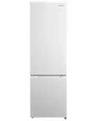 Hög, vit kyl med frysfack nedtill, slät framsida och minimalistisk design. Två dörrar och diskret Wasco-logotyp uppe till höger.