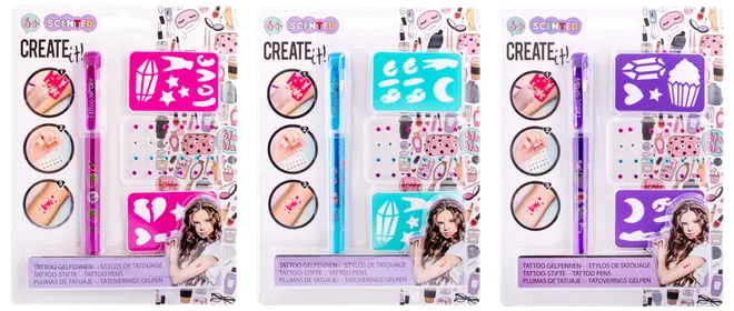 CREATEit Tattoo-pen og tilbehør - assorterede sæt