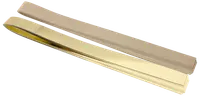 Set med tunna, polerade mässingsremsor med blank guldfinish, förpackade i skyddande kartonghylsa. Perfekt för pyssel, modellbygge eller dekoration. Varje remsa är platt och flexibel.