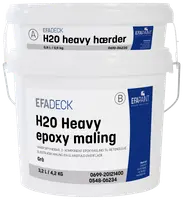 EFADECK H2O Heavy epoxymaling sæt, indeholder hærder og maling, 3,2L/4,2kg, til betongulve, vandfortyndbar, to-komponent, grå farve, giver en glansfuld, slidstærk overflade.