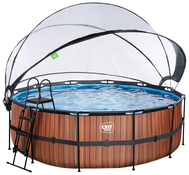 EXIT TOYS Pool Ø427x122cm med pumpe og skærm - Brun