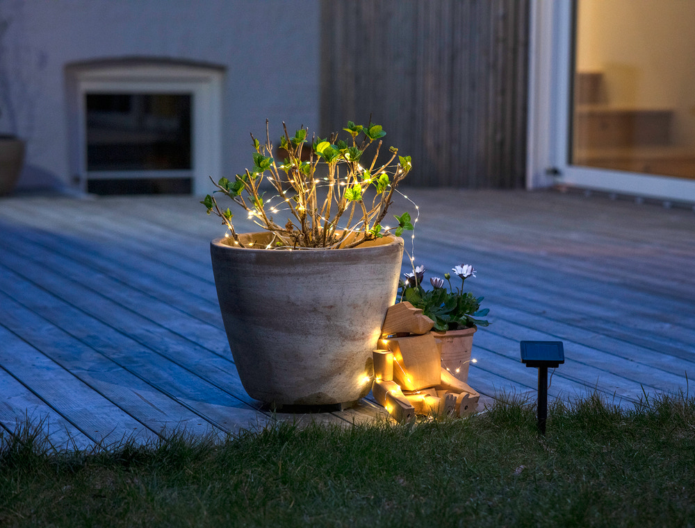 Solcellelyskæde med 100 stk. LED 