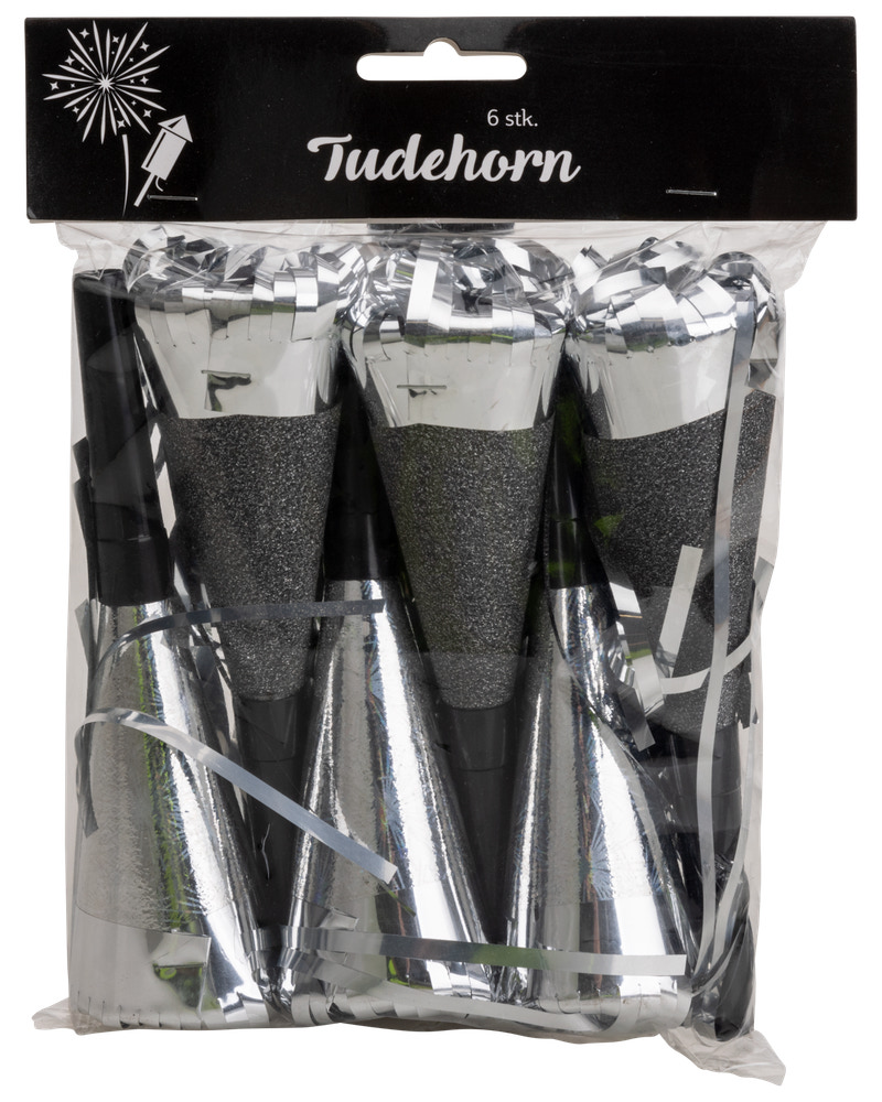 Tudehorn 14 cm 6-pak assorterede farver