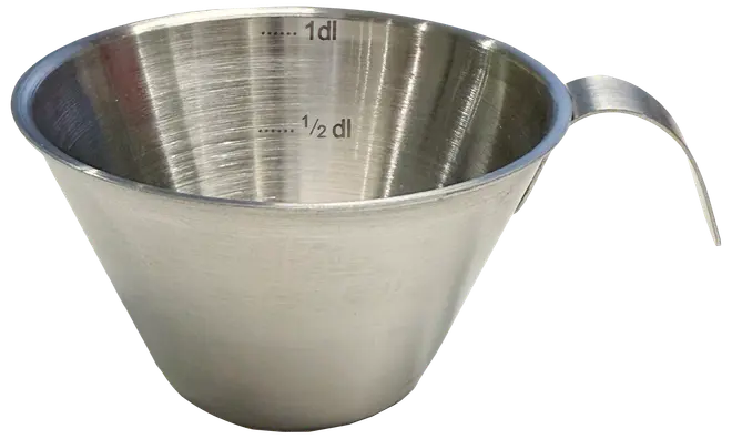 Decilitermål i stål