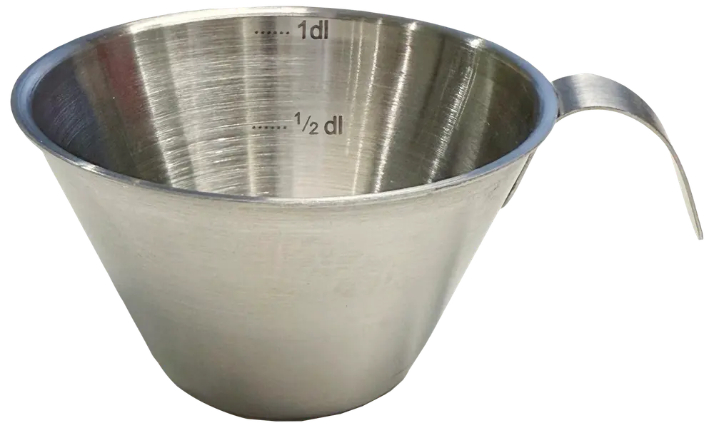 Decilitermål i stål