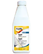 Polyfilla Tapet Opbløder i hvid plastflaske med skruelåg, til nem tapetfjernelse. Egnet til vægge og lofter, med vejledning på flere sprog på etiketten.