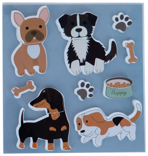 Skumklistermærker 1 ark - assorterede varianter