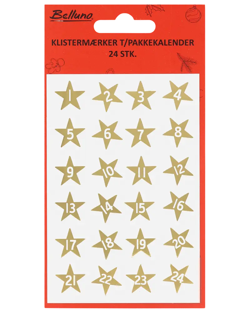 Paketkalender klistermärken stjärna