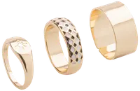 Ring harlekin och stjärna 3 st - guld