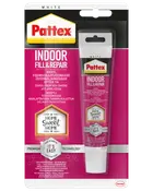 Pattex Indoor Fill & Repair, hvid akrylfugemasse i tube, til indendørs reparation af revner og huller. Kan overmales efter én time. Nem at påføre.