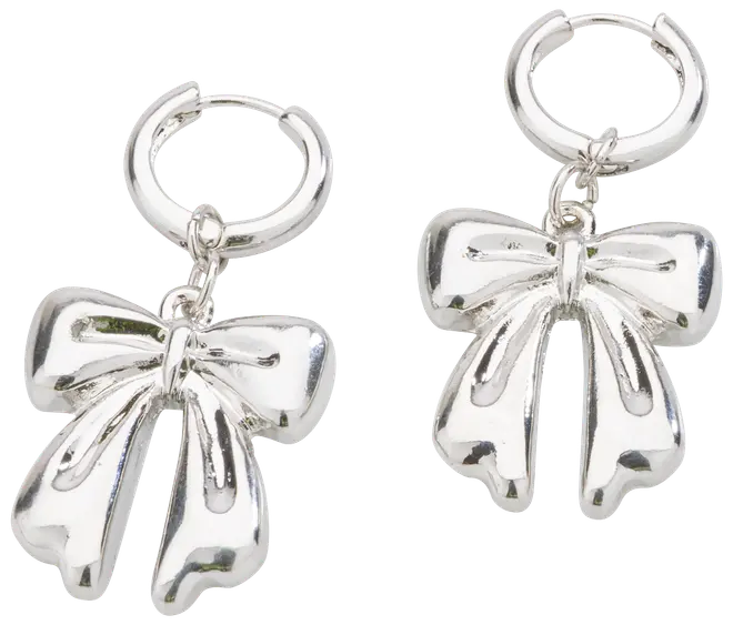 Örhängen hoops med rosett - silver