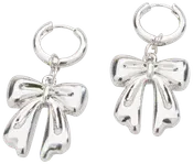 Øreringe hoop med sløjfe - sølv