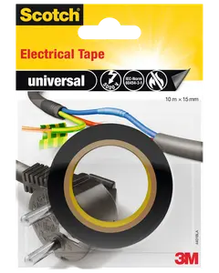Scotch® Isoleringstape Tape 10 meter x 15 mm - Sort