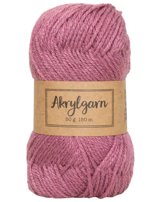 Akrylgarn 50 g - mørk rosa