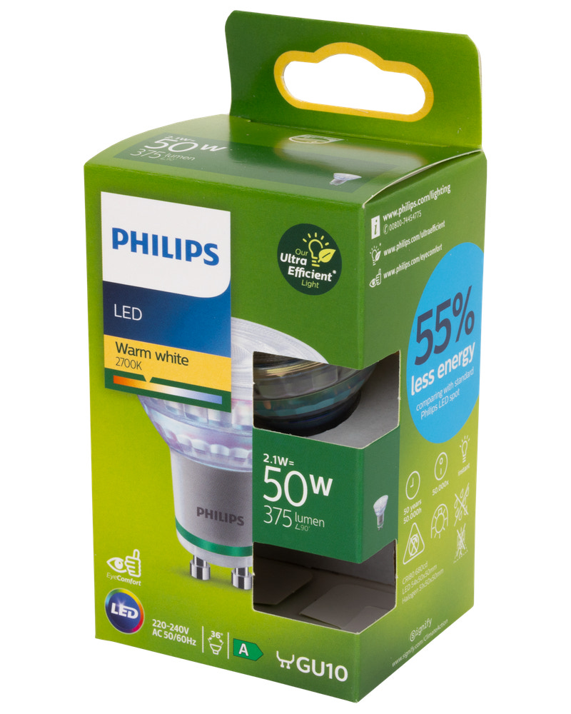 PHILIPS Spotpære 2,1W GU10