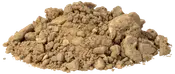 Bunke af løst, brunligt knust sten og jordblanding med forskellige størrelser sten og fine partikler, velegnet til byggeri, haveanlæg eller som underlag til belægning.