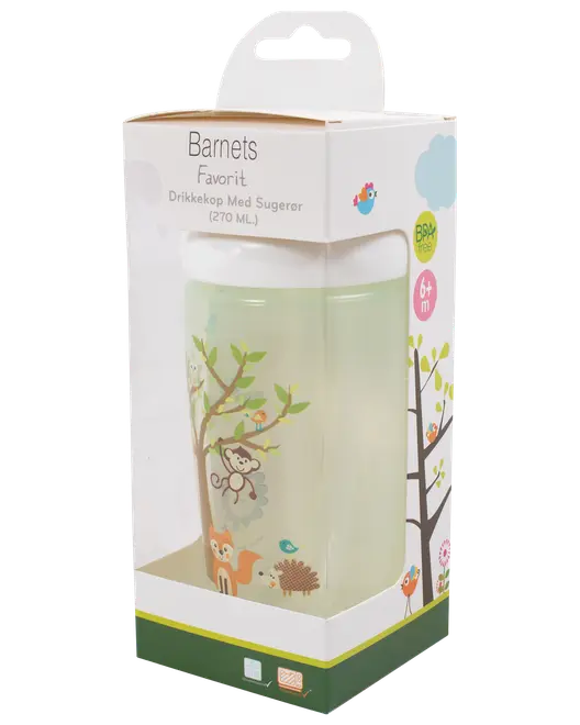 Drikkekop med sugerør - ass. farver